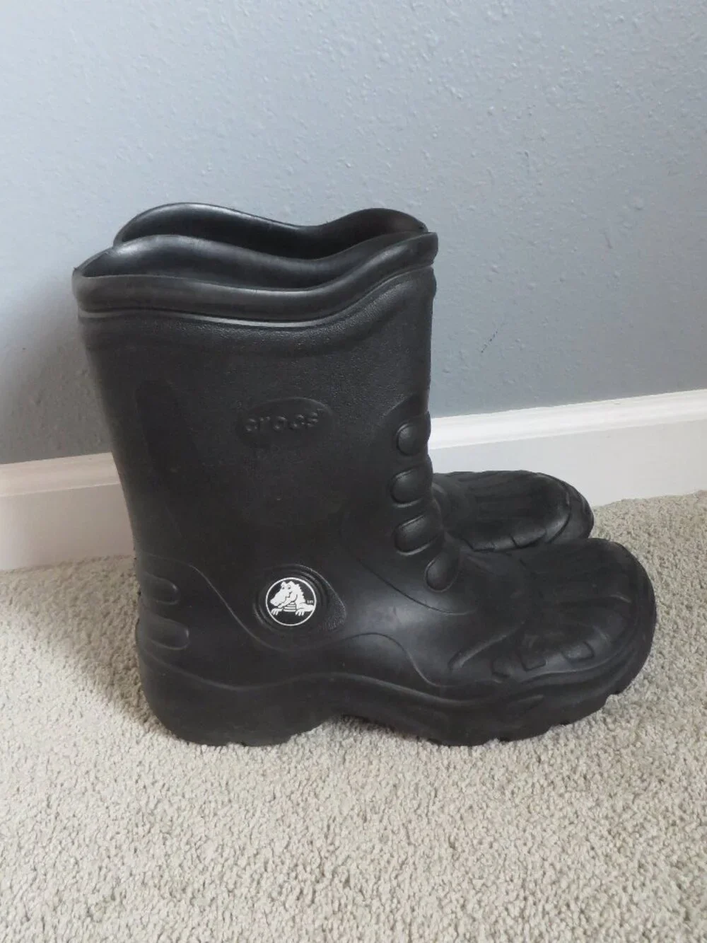 Crocs men/women georgie rain rubber boots size 10/12 black